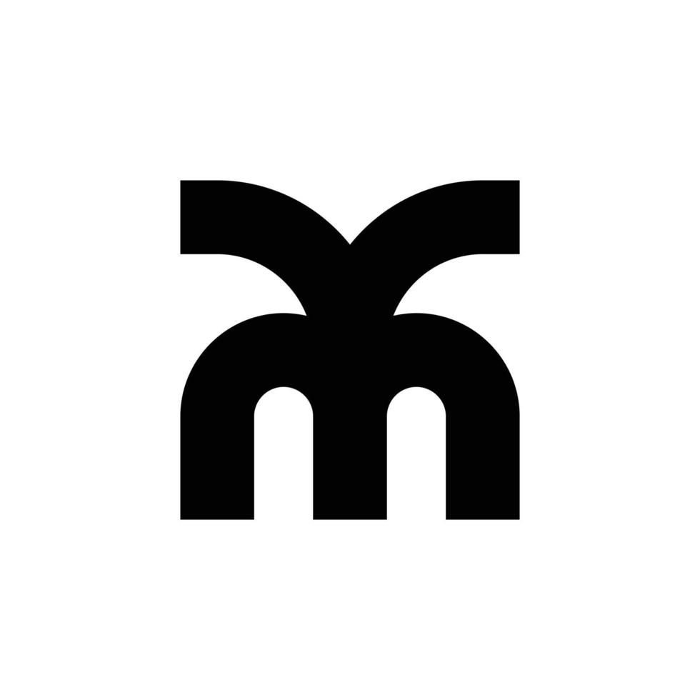 design del logo del monogramma della lettera moderna my o ym vettore