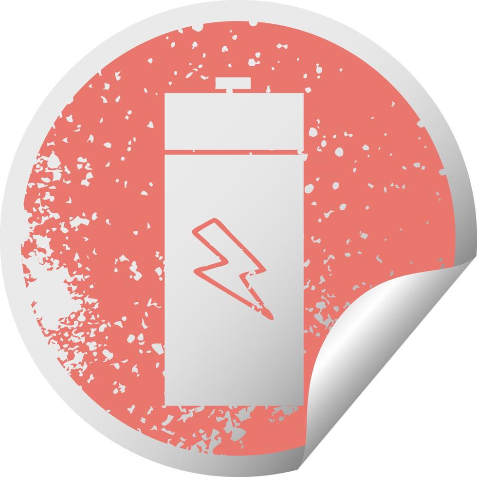 simbolo adesivo peeling circolare in difficoltà batteria elettrica vettore