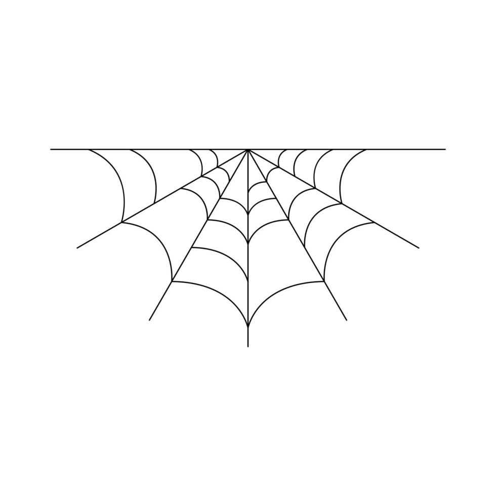 mezza ragnatela isolata su sfondo bianco. elemento ragnatela di halloween. stile della linea a ragnatela. illustrazione vettoriale per qualsiasi disegno.