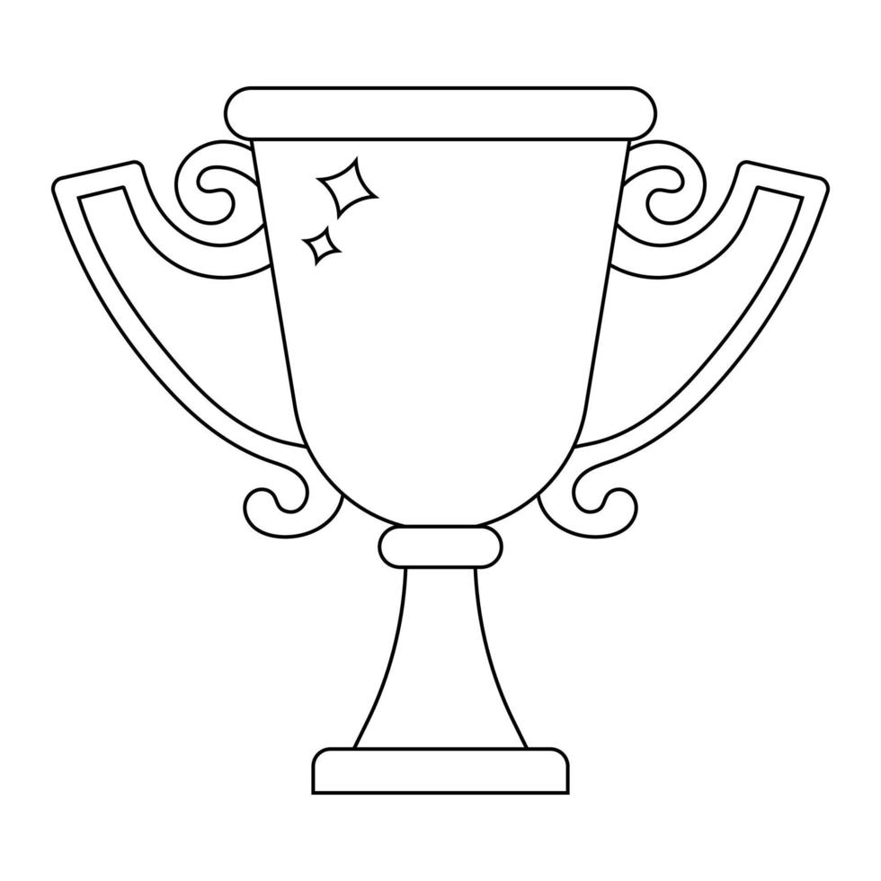 icona della coppa del trofeo del vincitore del vettore. premio stile linea isolato su sfondo bianco. illustrazione vettoriale pulita e moderna per design, web.
