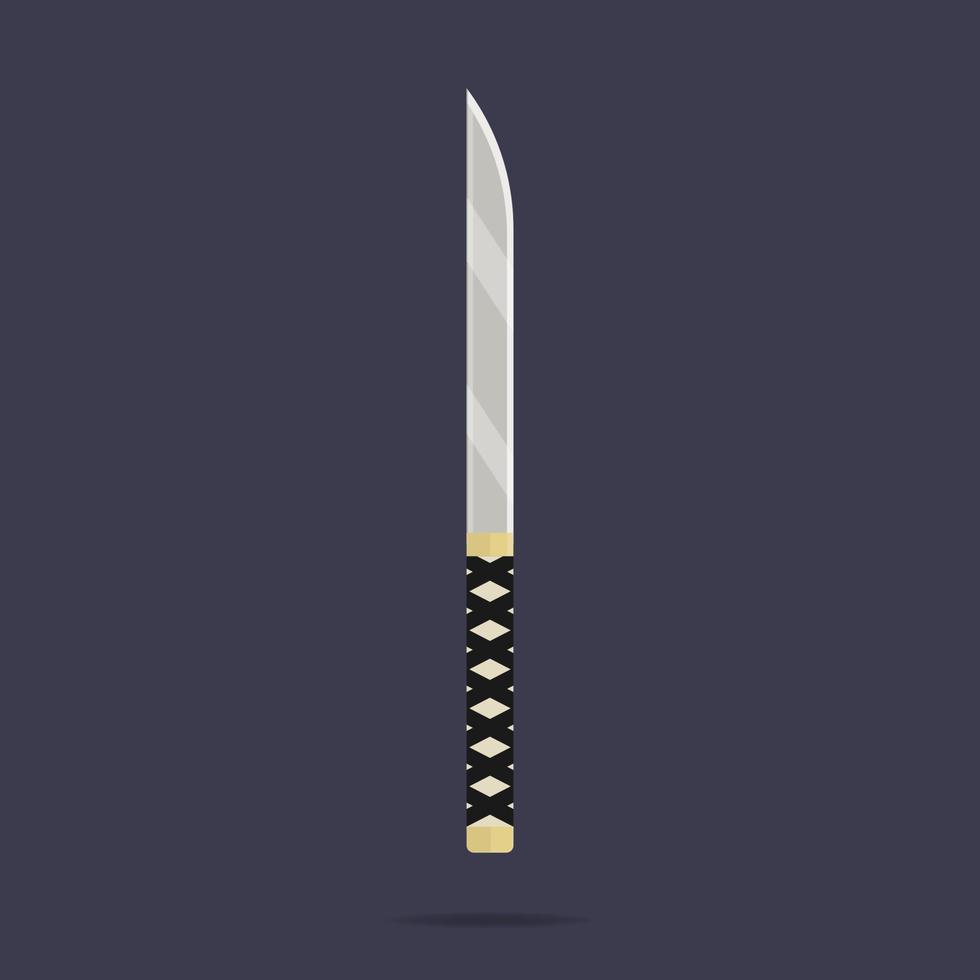 icona del coltello. arma ninja. equipaggiamento da samurai. stile cartone animato. illustrazione vettoriale pulita e moderna per design, web.