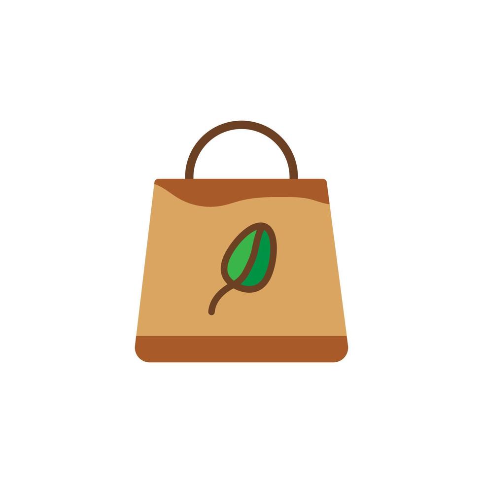 icona del sacchetto di carta. vai illustrazione vettoriale di design verde.