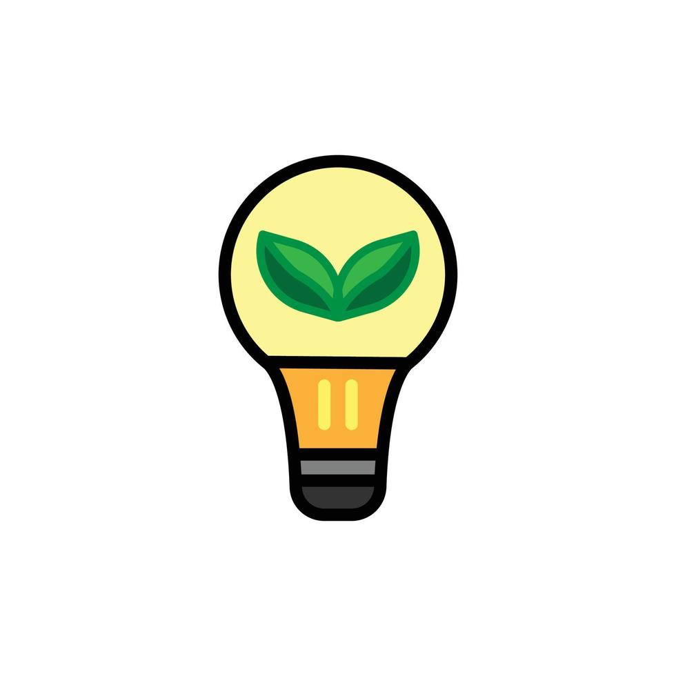 icona di luce e terra nel concetto di protezione dell'ambiente, vai idea verde. vettore