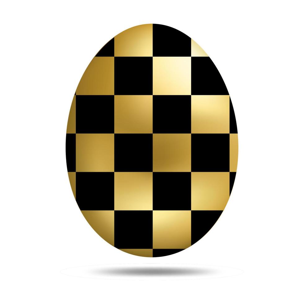 vettore uovo d'oro di Pasqua isolato su sfondo bianco. uovo colorato con motivo a punti. stile realistico. per biglietti di auguri, inviti. illustrazione vettoriale per il tuo design, web.