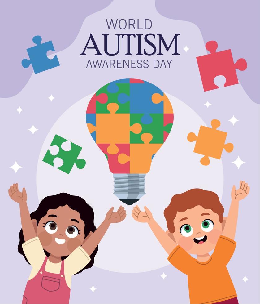 carta della giornata mondiale dell'autismo vettore