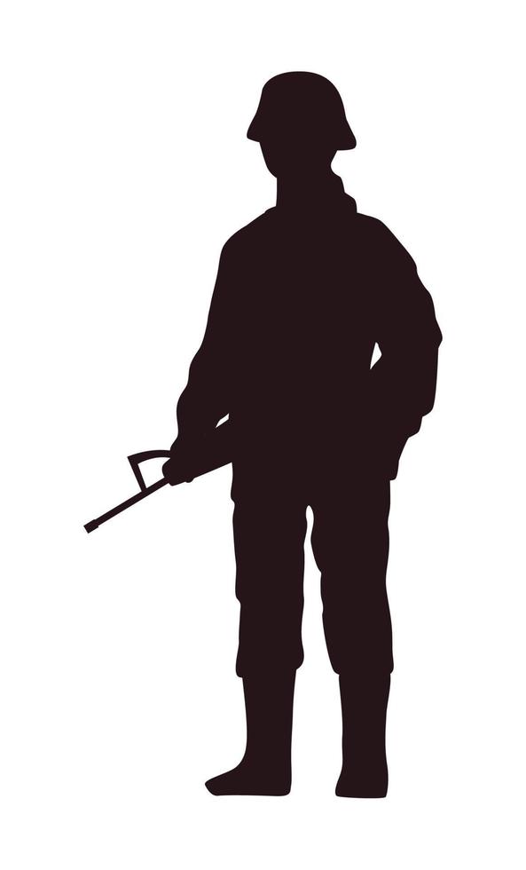 soldato con fucile in piedi vettore