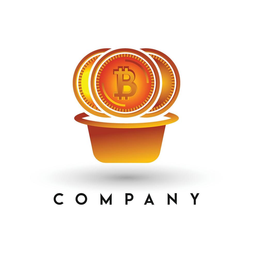 logo della moneta bit, logo della criptovaluta, logo dello scambio bitcoin, moneta digitale, modello del logo della lettera b vettore