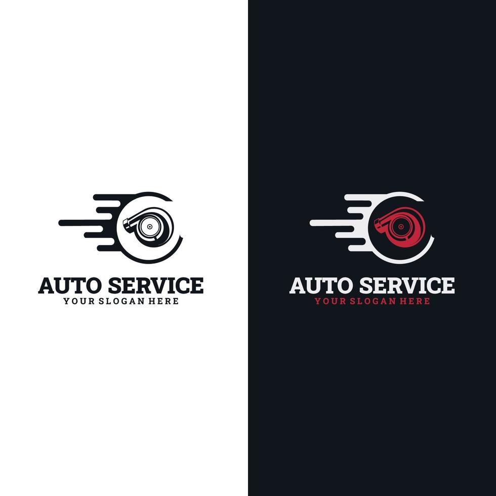 logo turbo design semplice ed elegante. vettore di progettazione del logo automobilistico