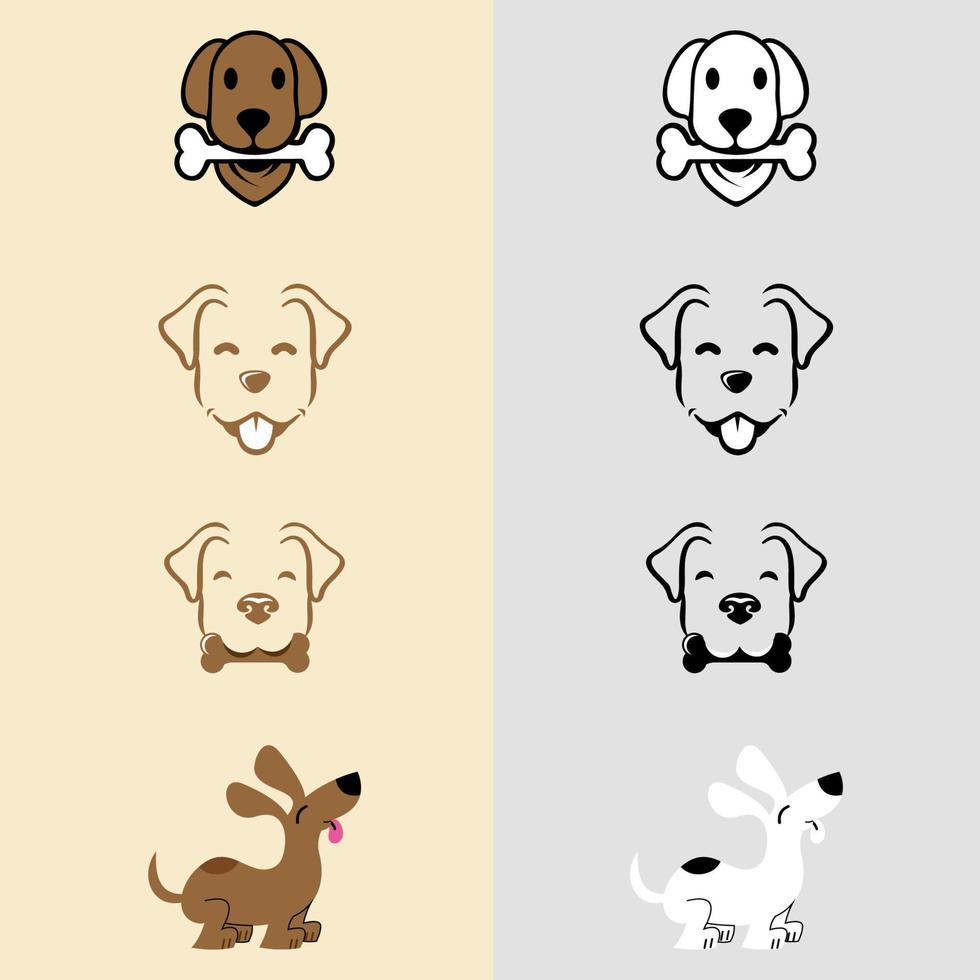 logo del cane e vettore di disegno dell'icona. può utilizzare cliniche per animali, negozio di animali e veterinario