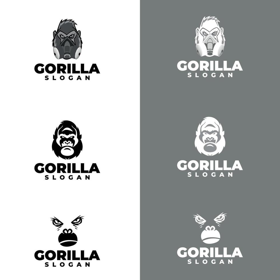 modello di logo vettoriale illustrazione gorilla. design moderno. logo piatto. icona di gorilla. illustrazione vettoriale