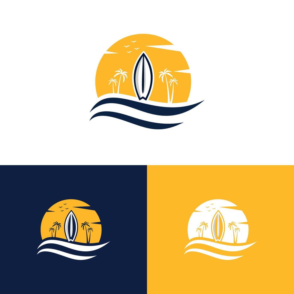 grafica, loghi, etichette ed emblemi. logo surf ed emblemi per il design del logo di surf club o negozio vettore