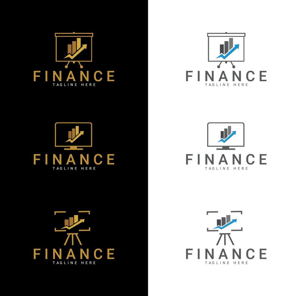 icona del logo finanziario, logo aziendale e finanziario, design finanziario. adatto per il logo aziendale, la stampa, il digitale, l'icona, le app e altri scopi di materiale di marketing. insieme di logo di finanza. vettore