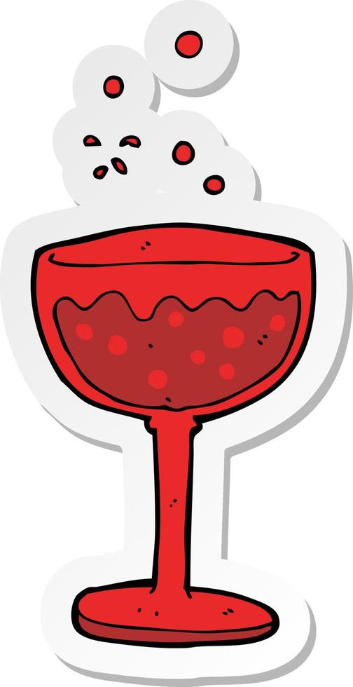 adesivo di un cocktail frizzante cartone animato vettore