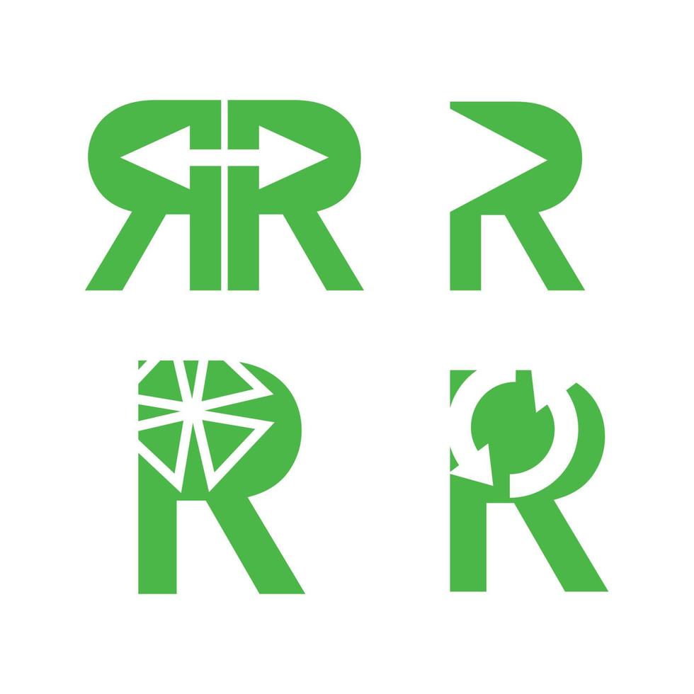icone della lettera r su bianco vettore
