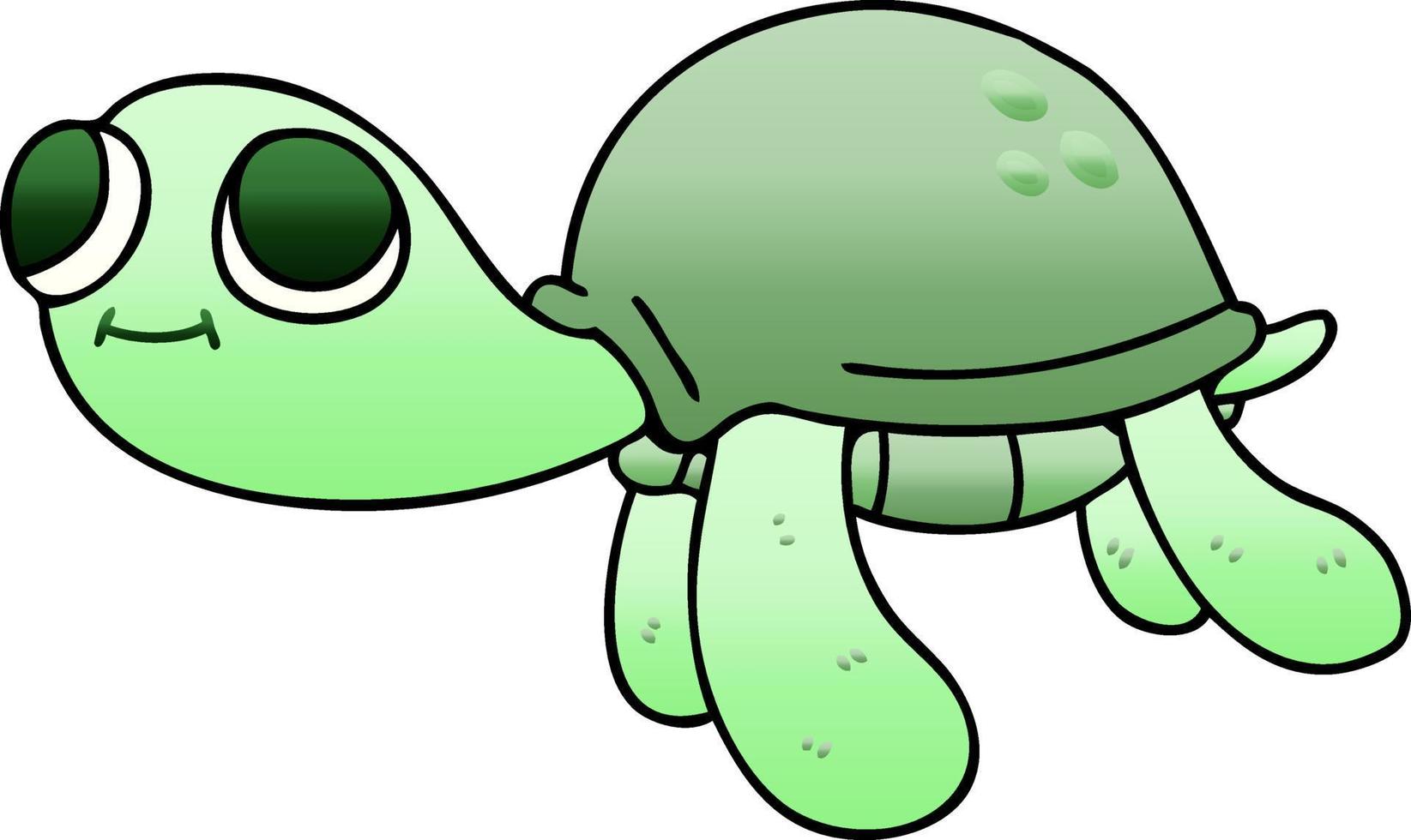tartaruga cartone animato sfumato sfumato eccentrico vettore