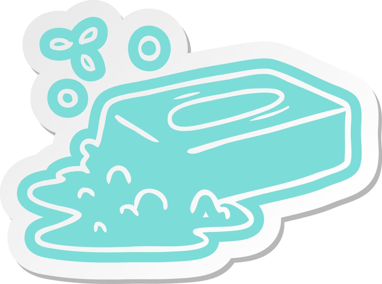 adesivo cartone animato di un sapone bollito vettore