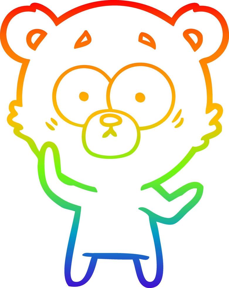 arcobaleno gradiente di disegno cartone animato orso sorpreso vettore