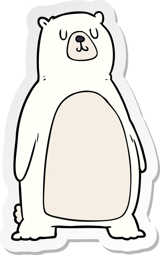adesivo in difficoltà di un cartone animato orso polare vettore