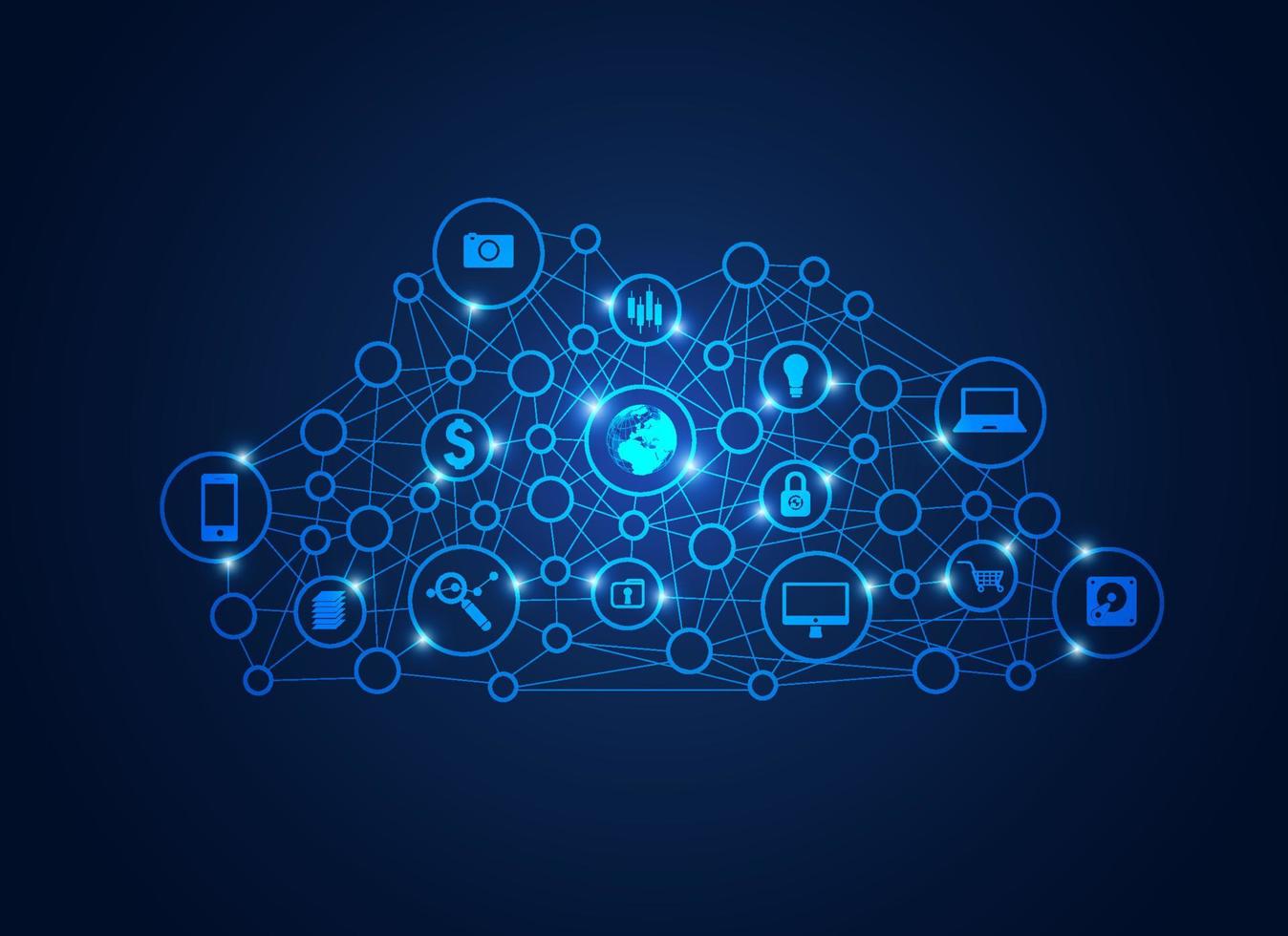 concetto di cloud computing vettore