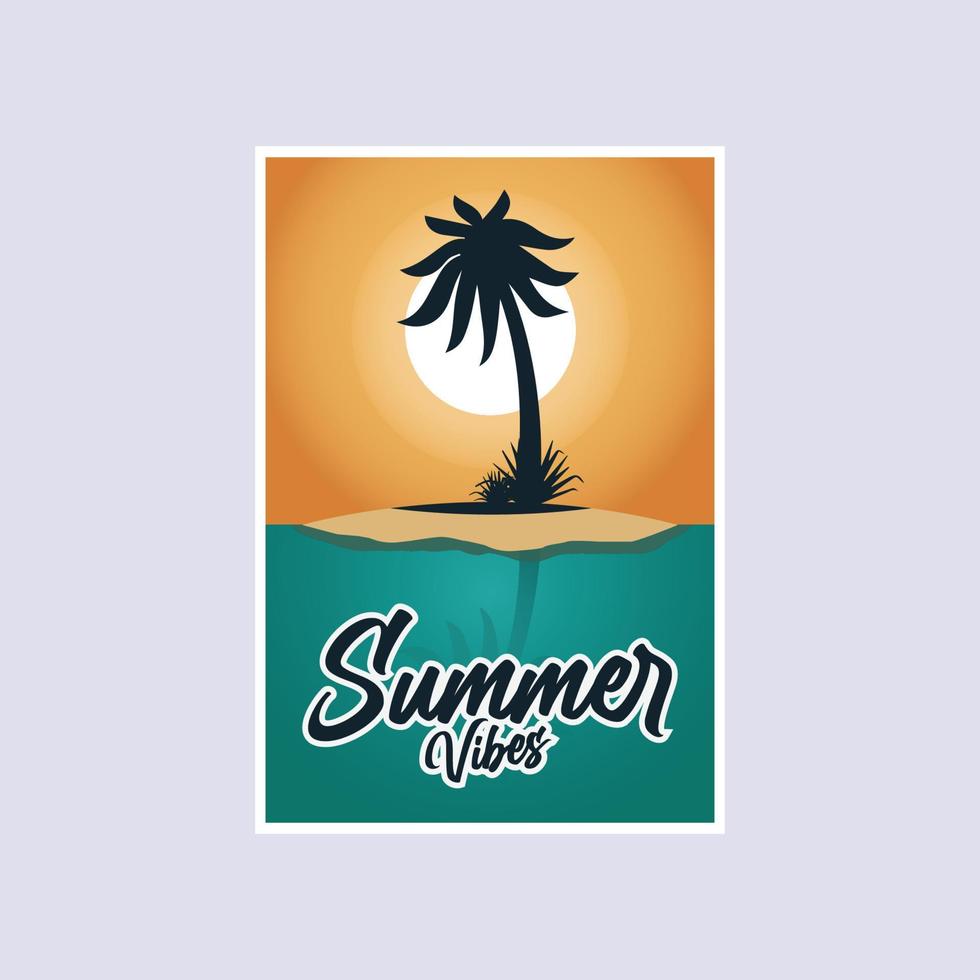 estate vibes merce silhouette t-shirt design.estate logo icona modello immagine vettoriale