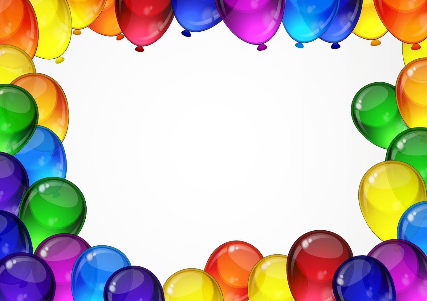 palloncini colorati vettoriali festivi su sfondo bianco per feste, vacanze, biglietti per feste di compleanno con spazio per il tuo testo. disposizione a4.