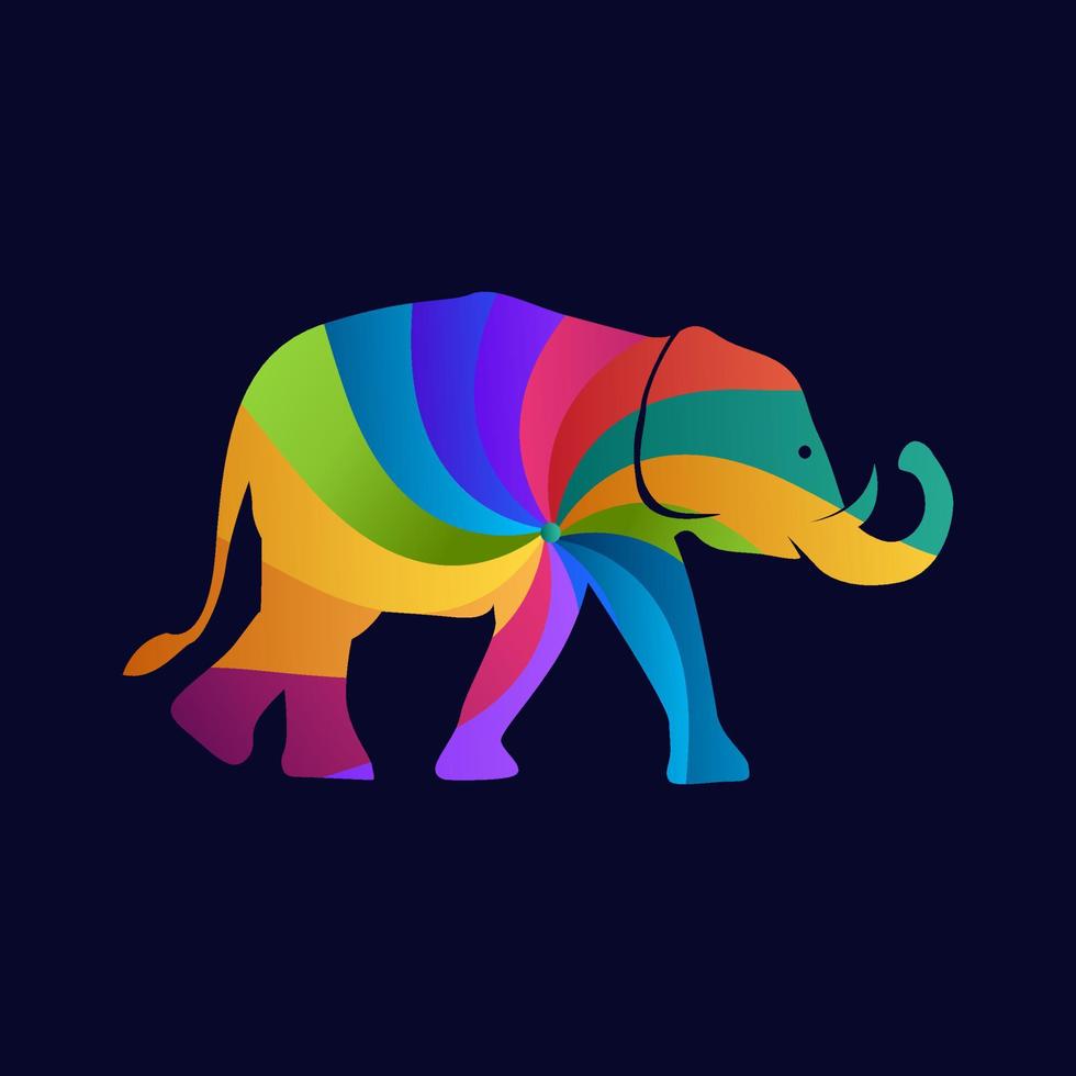 logo astratto colorato elefante vettore