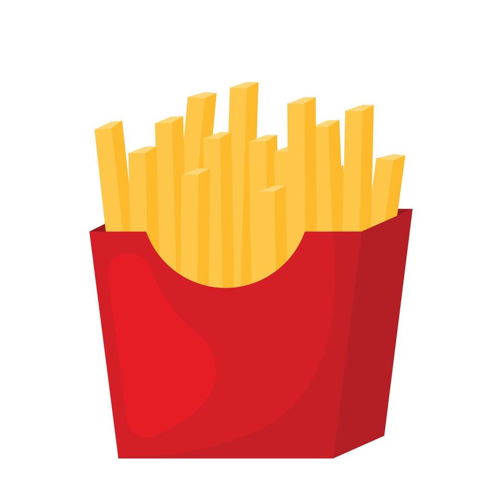 patatine fritte vettore fast food icona clipart cartone animato illustrazione animata su sfondo bianco