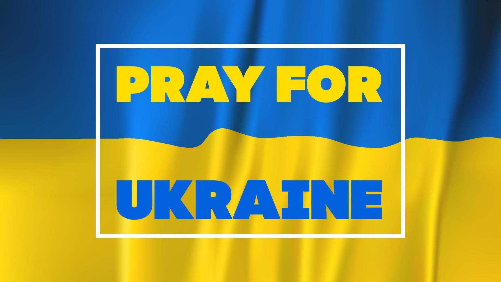 bandiera ucraina gialla blu con stop war in lettere ucraine. fermare l'aggressione della Russia contro l'Ucraina. vettore