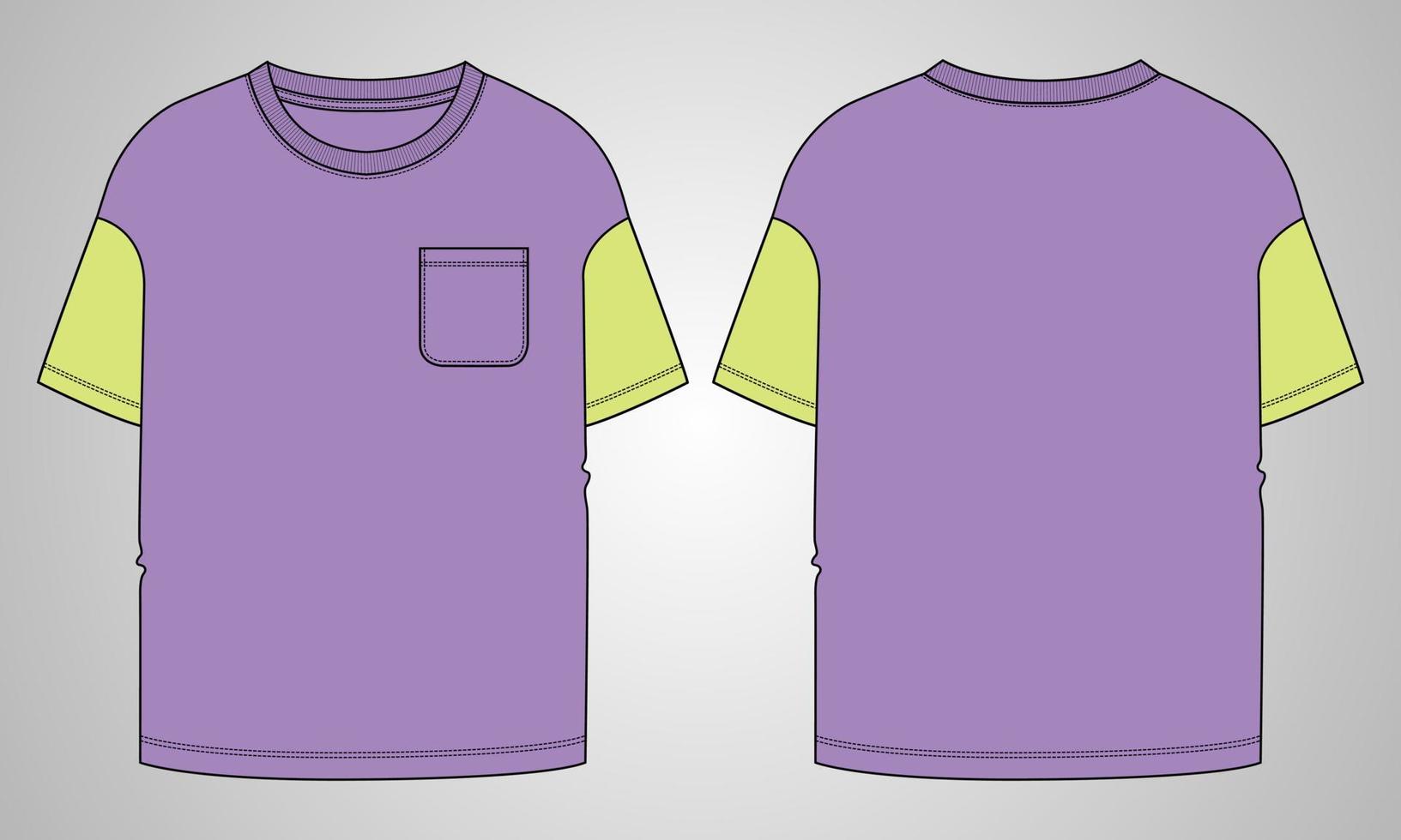 modello di illustrazione vettoriale t-shirt manica corta per neonati.