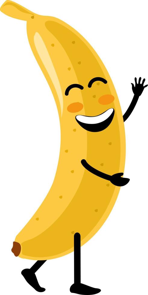 divertente felice carino danza sorridente banana vettore