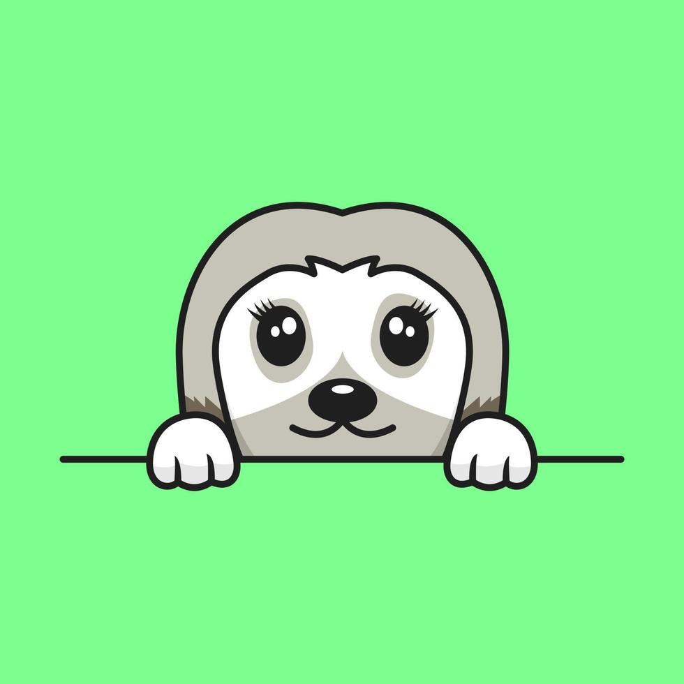 illustrazione premium vettoriale di un simpatico cane che dà una occhiata