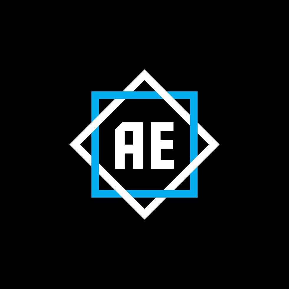 ae lettera logo design su sfondo nero. concetto di logo della lettera del cerchio creativo ae. design della lettera ae. vettore