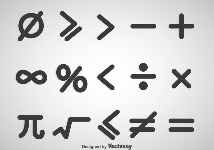 Set di simboli di simboli matematici vettore