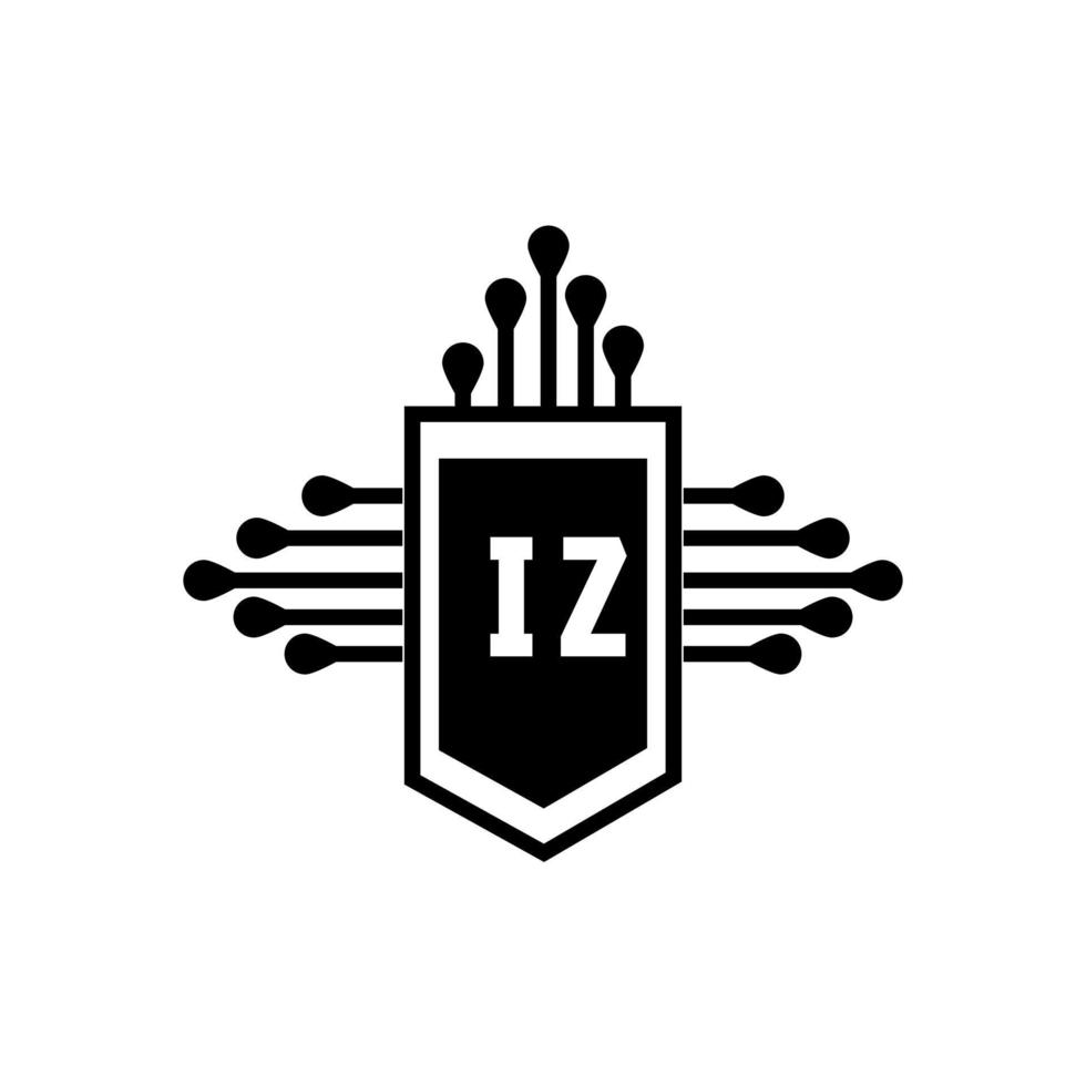 iz cerchio creativo lettera logo concept. iz lettera design. vettore