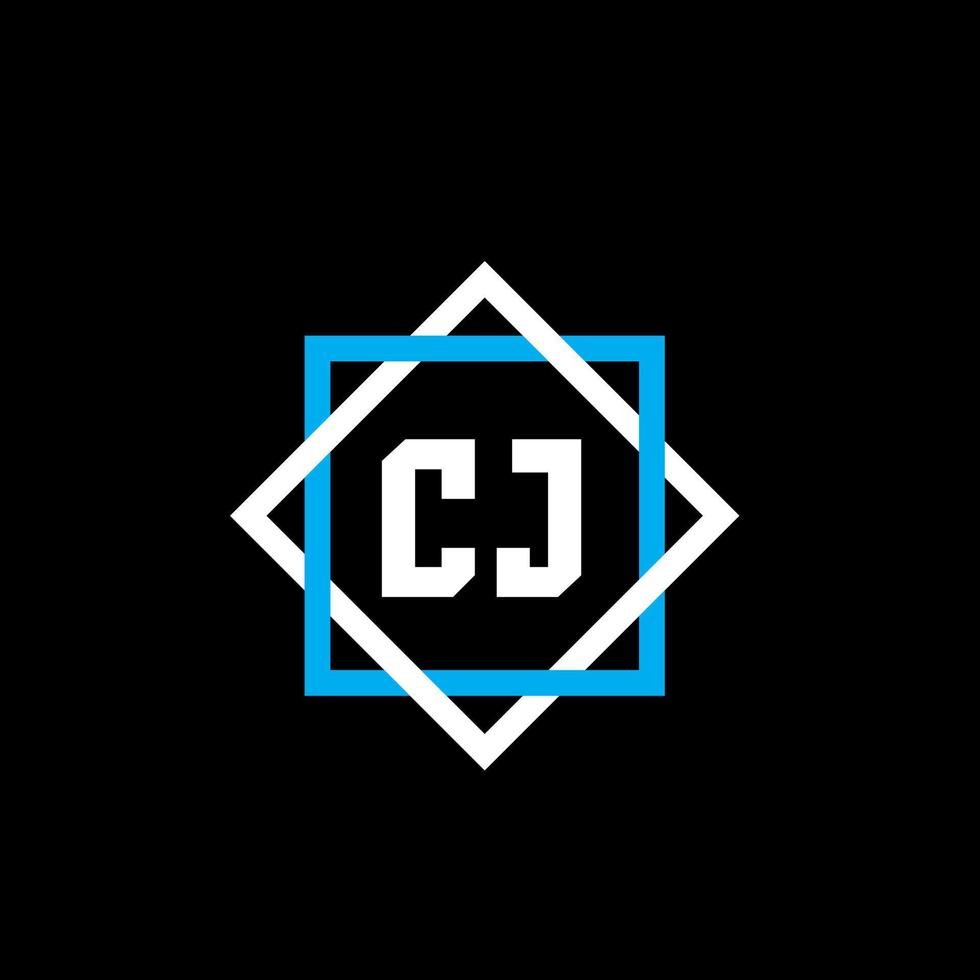 cj lettera logo design su sfondo nero. cj cerchio creativo lettera logo concept. disegno della lettera cj. vettore
