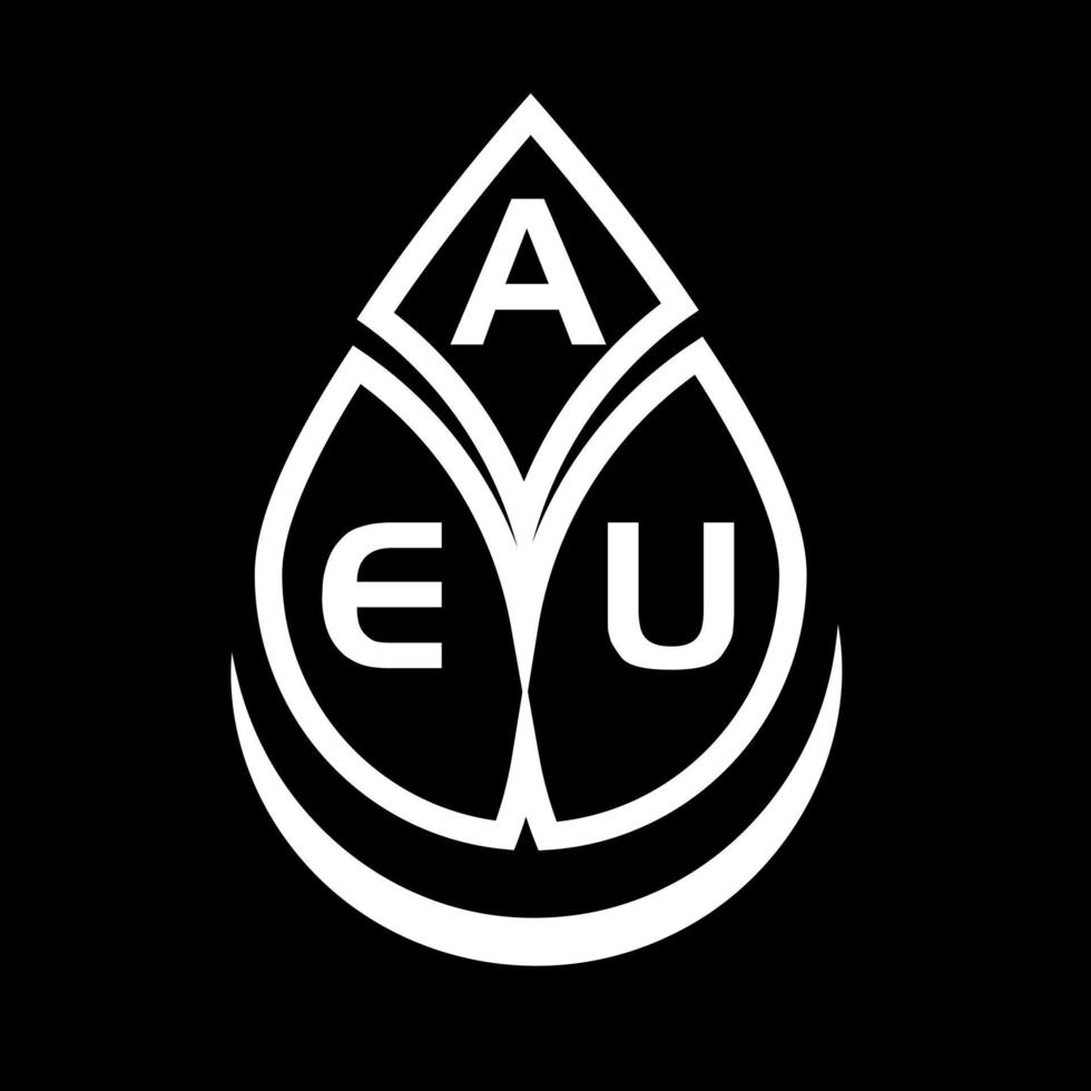concetto di logo della lettera del cerchio creativo aeu. disegno della lettera aeu. vettore