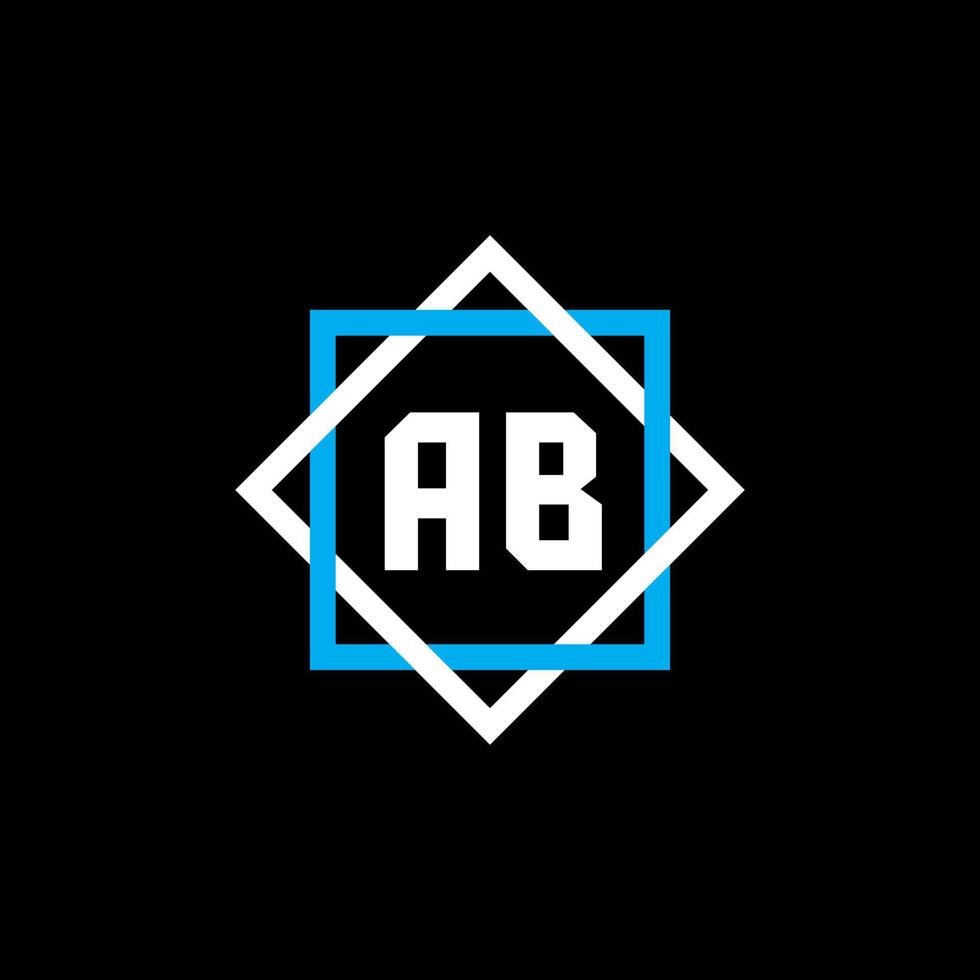 ab lettera logo design su sfondo nero. ab creativo cerchio lettera logo concept. disegno della lettera ab. vettore
