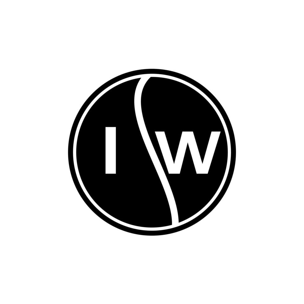 concetto di logo lettera cerchio creativo iw. iw disegno della lettera. vettore