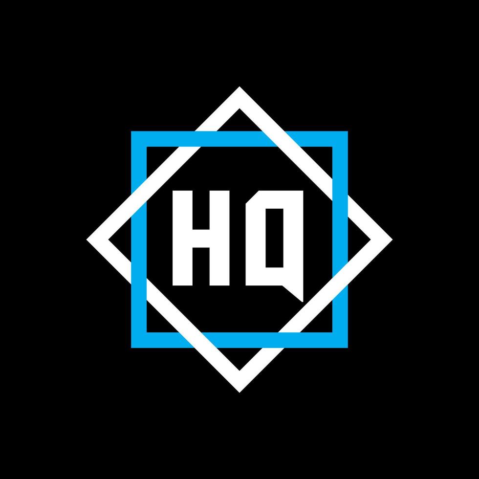 concetto di logo lettera cerchio creativo hq. design della lettera hq. vettore