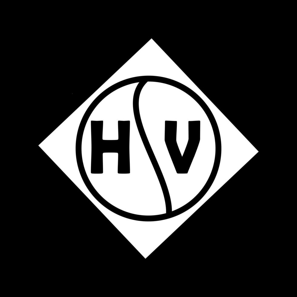 concetto di logo lettera cerchio creativo hv. disegno della lettera hv. vettore