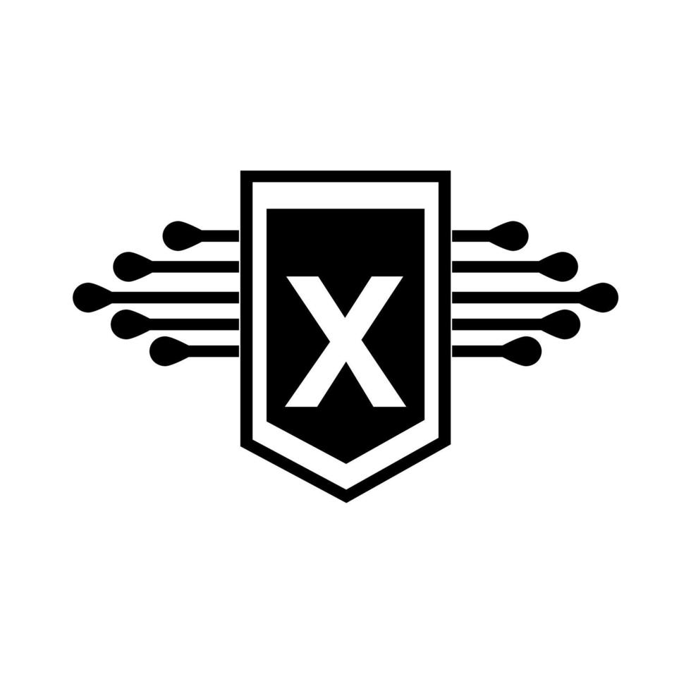 x concetto di logo lettera cerchio creativo. x disegno della lettera. vettore