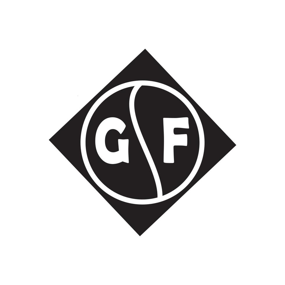 concetto di logo lettera cerchio creativo gf. disegno della lettera gf. vettore