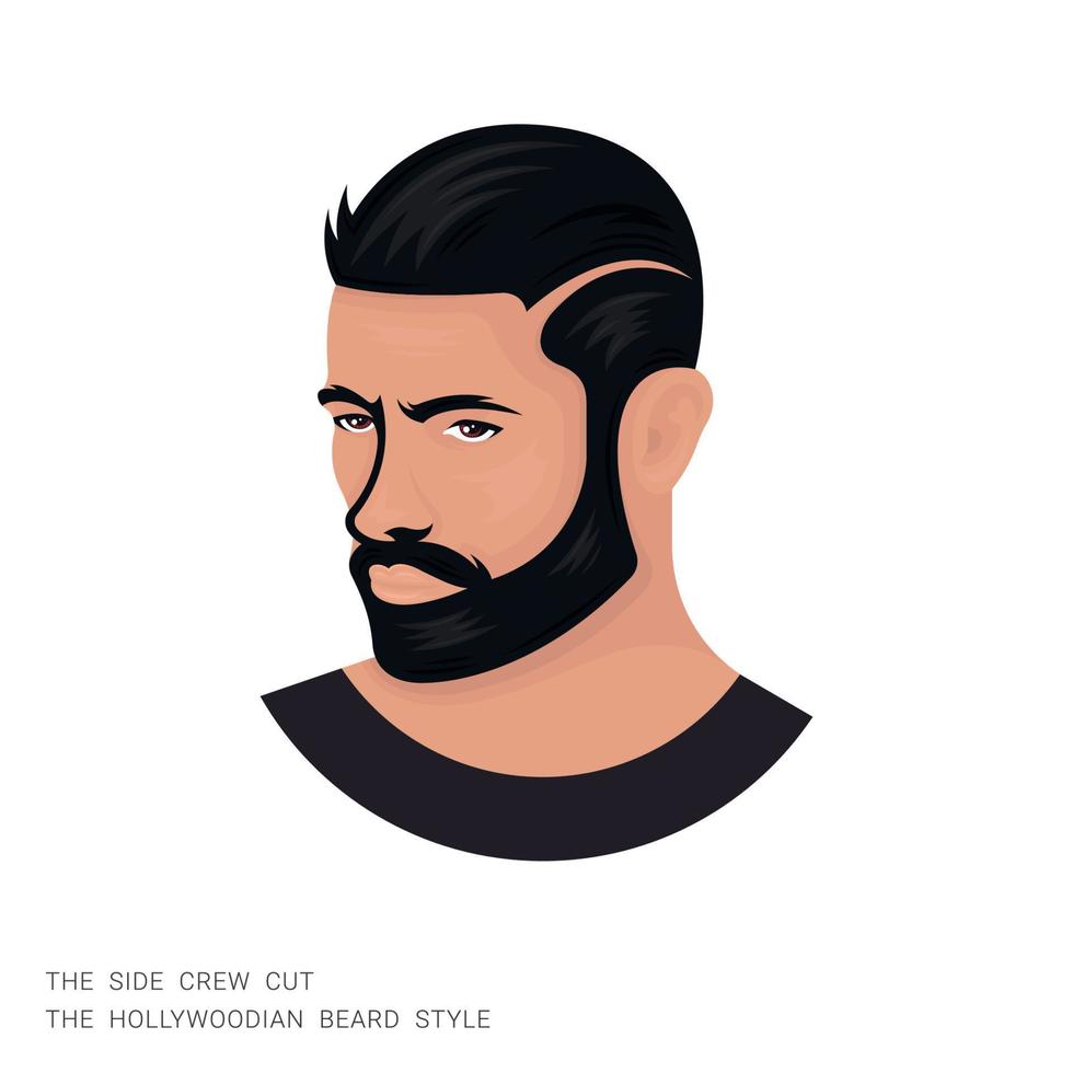 illustrazione dell'uomo con il taglio di capelli vettore