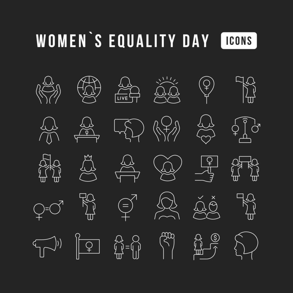 icone della linea vettoriale della giornata dell'uguaglianza delle donne