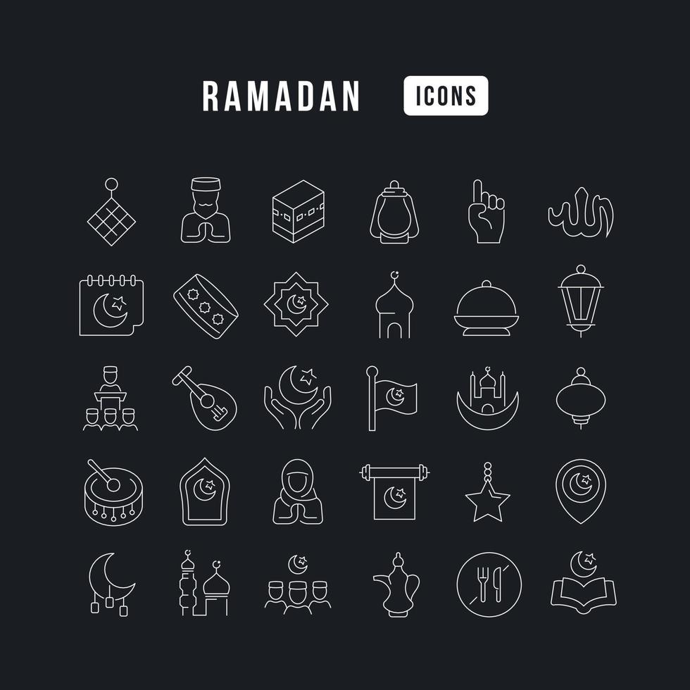 icone della linea vettoriale del ramadan