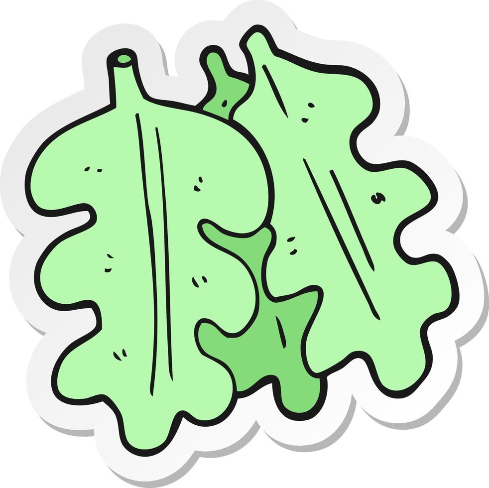 adesivo di un cartone animato foglie di quercia vettore