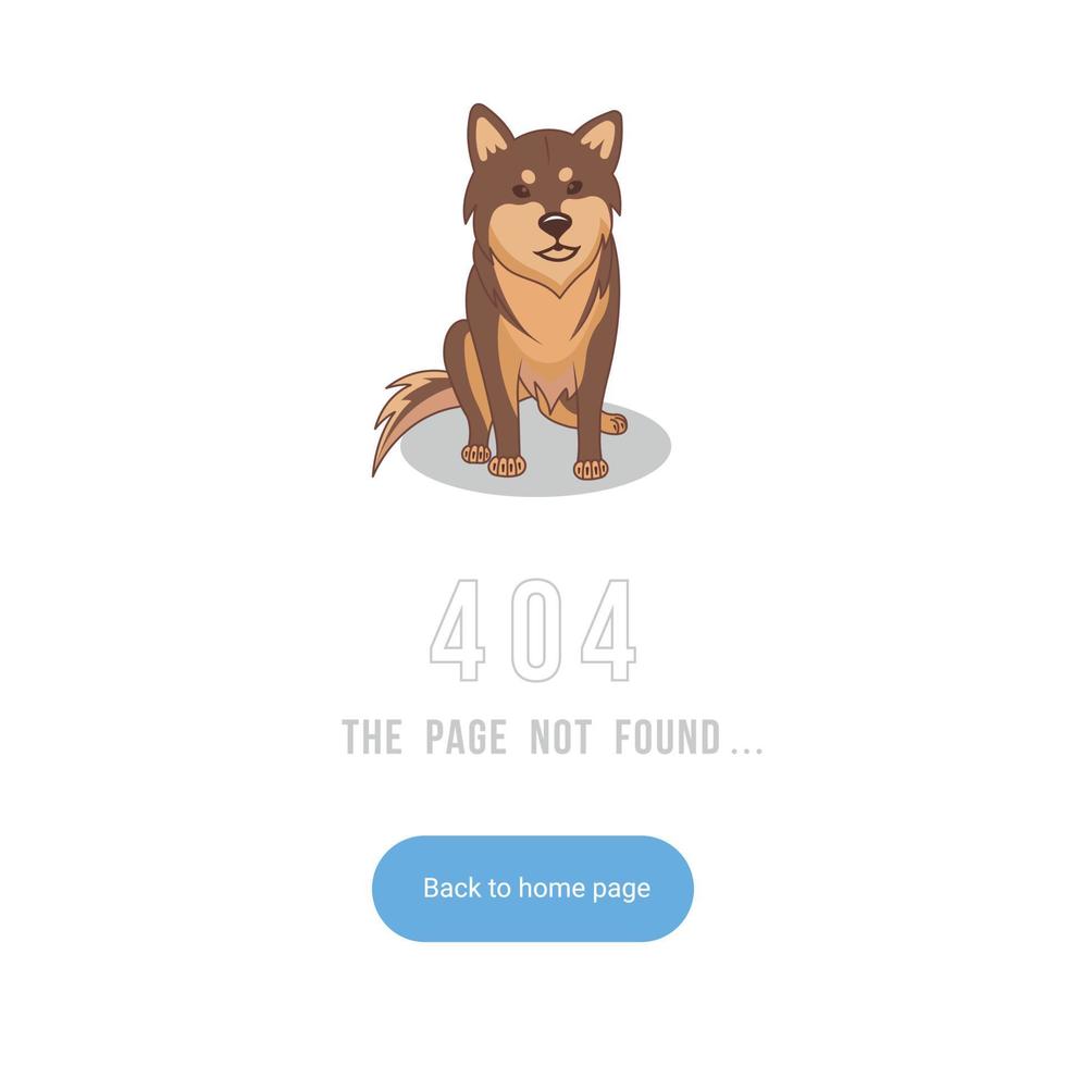 illustrazione dell'errore 404 con shiba inu vettore