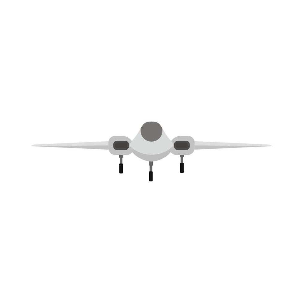 jet da combattimento illustrazione trasporto motore aereo da guerra. vista frontale dell'icona di vettore del veicolo militare di guerra.