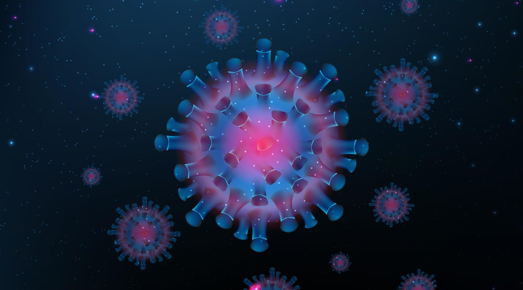 microscopiche cellule di coronavirus vettore