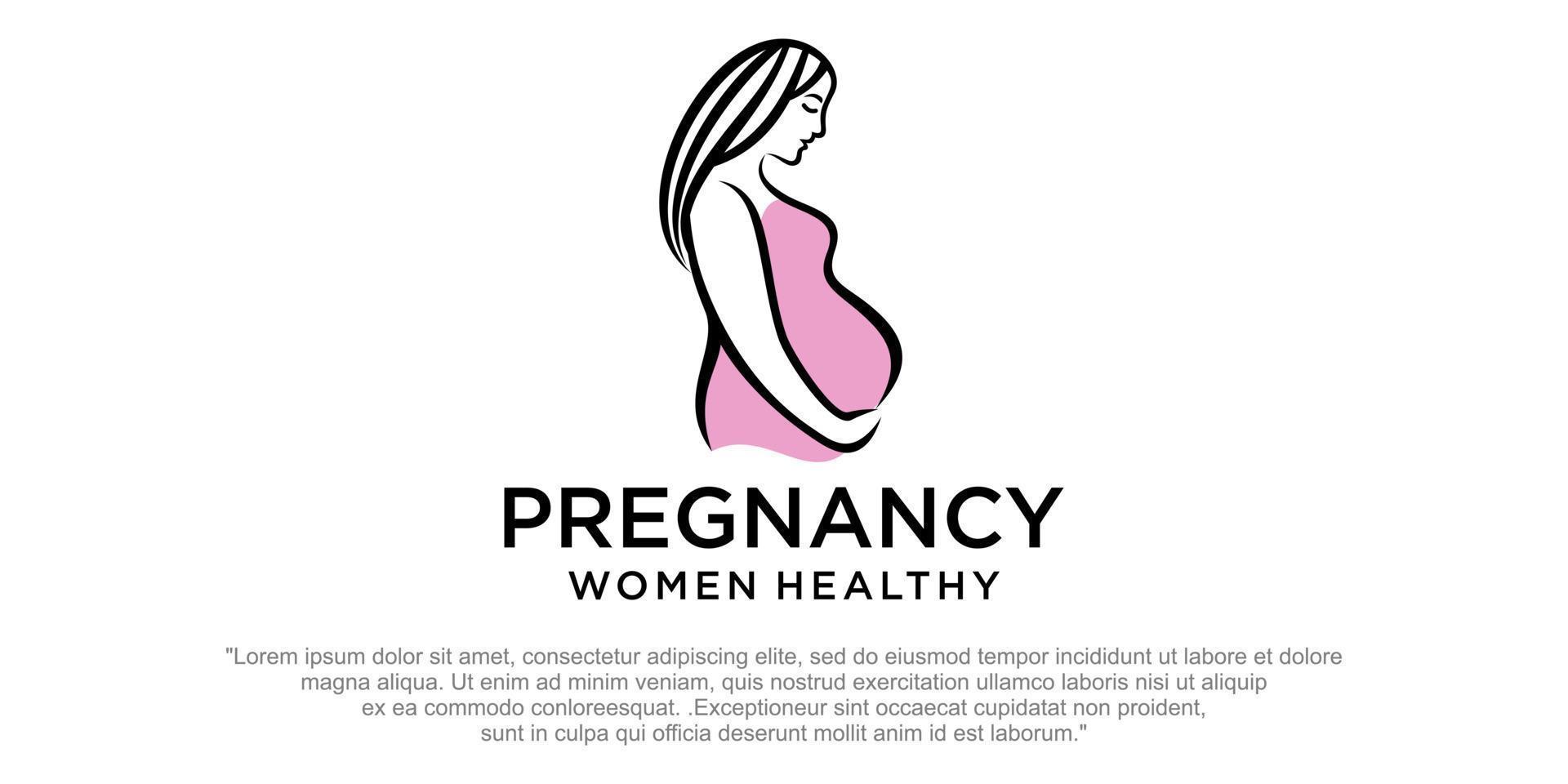 disegno dell'illustrazione dell'icona di vettore del modello di logo incinta